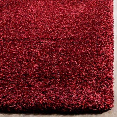 Modern Maroon Geometric Bedroom Rug